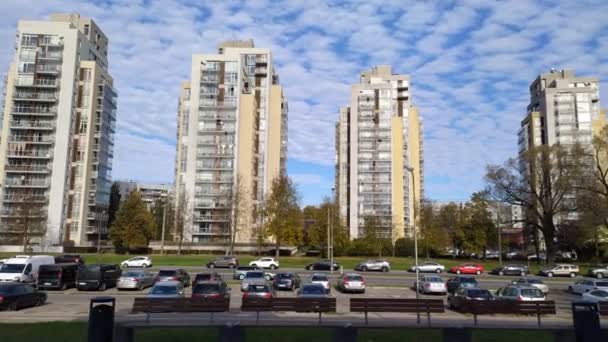 Latvia Riga 2021 Daerah Perumahan Imanta Bangunan Bangunan Bertingkat Tinggi — Stok Video