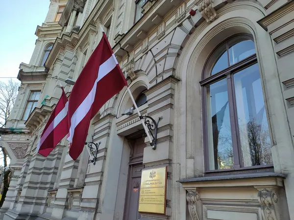 Latvia Riga 2021 Pembangunan Kantor Kejaksaan Agung Latvia Riga Dengan — Stok Foto