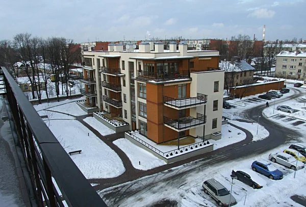 Letland Riga 2021 Nieuw Appartementencomplex Gebouwd Volgens Een Europees Project — Stockfoto