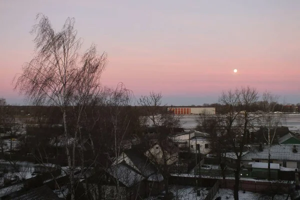 Латвія Рига 2022 Зимовий Схід Сонця Природному Парку Великого Району — стокове фото