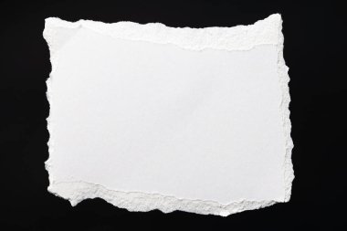 Beyaz boş karton parçasının pürüzlü kenarları 