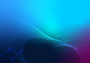 Çoklu Renkli Dinamik Dalga ve Düşük Fütüristik Bilim Soyut Arkaplan, Yüksek Teknoloji Konsepti