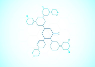 Atomik molekül altıgen çok renkli soyut arka plan, tıp bilimi arka planı