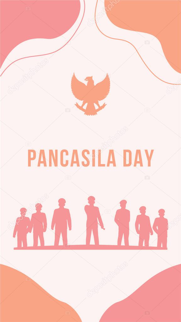 Pancasila Day Social Media Template on Pastel Background Vector Illustration