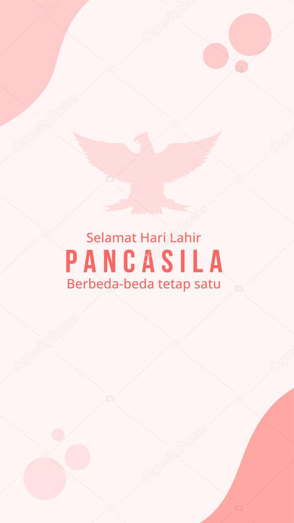 Selamat Hari Lahir Pancasila Indonesia Greeting Card. Story Post Social Media Template Vector Illustration