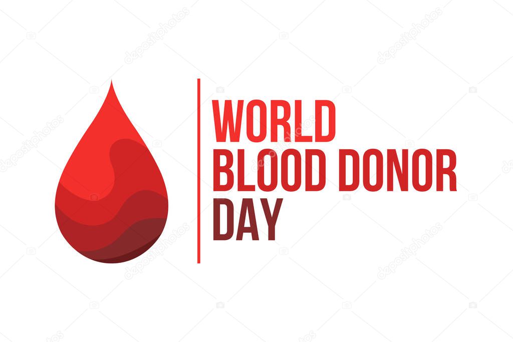 World Blood Donor Day Poster Background with a drop of blood logo vector illustration