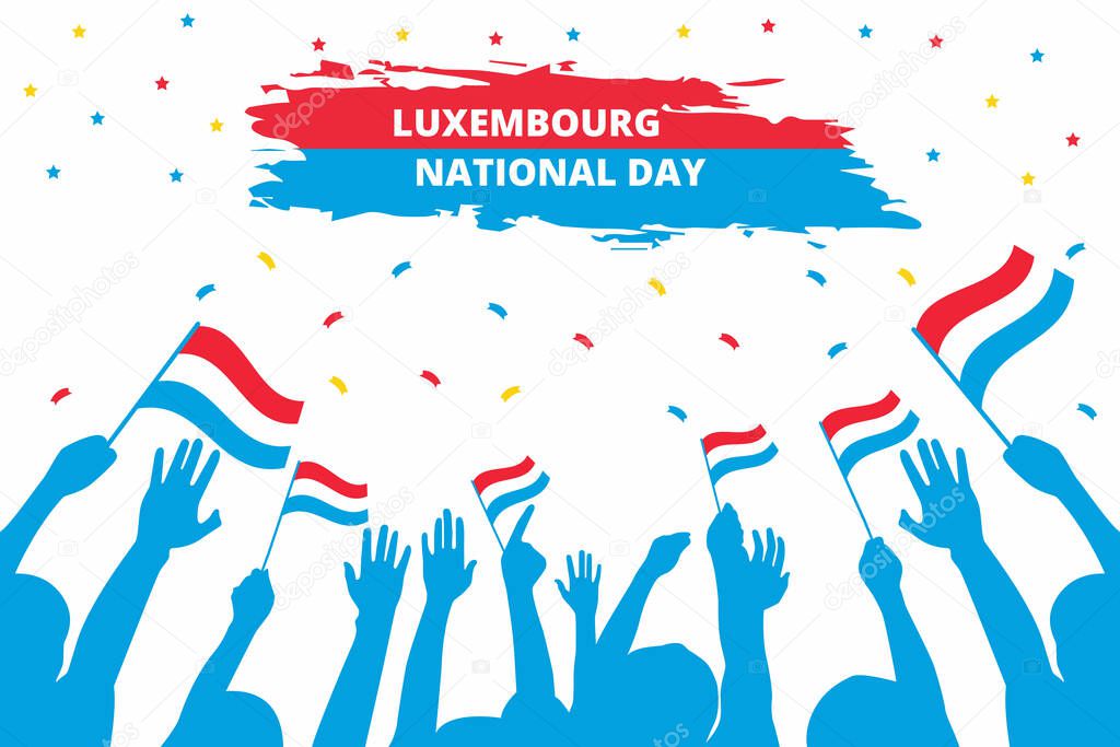 Happy Luxembourg National Day on June 23th Celebration Vector Design Illustration. Template for Poster, Banner, Advertising, Greeting Card, and Print Design Element