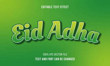 Kurban Al Adha Düzenlenebilir Metin Efekti EPS Dosya Vektörü İllüstrasyonu
