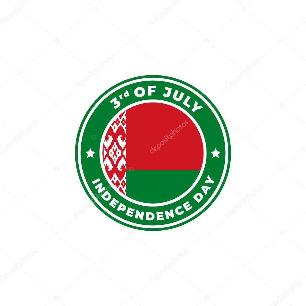 Belarus Independence Day 3rd of July Logo Badge for Label Sign Symbol Stamp Emblem Icon Vector