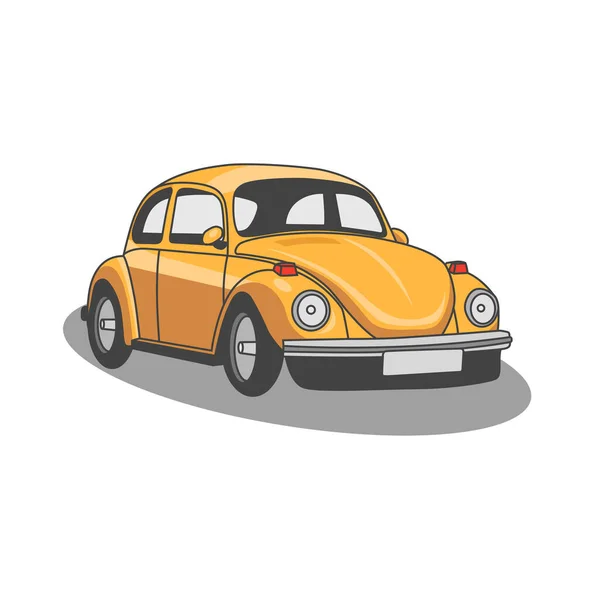 Amarelo Retro Carro Transporte Vetor Ilustração — Vetor de Stock