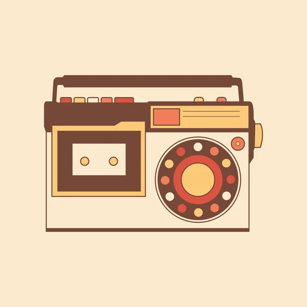 Old Retro Radio Potable National Transistor Vector Illustration Vintage Style — Stock Vector