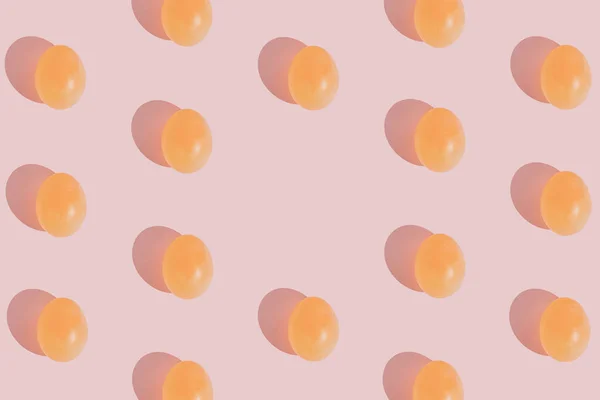 Блестящий Рисунок Яйца Мягком Розовом Фоне Минимальная Пасхальная Концепция Плоская — стоковое фото
