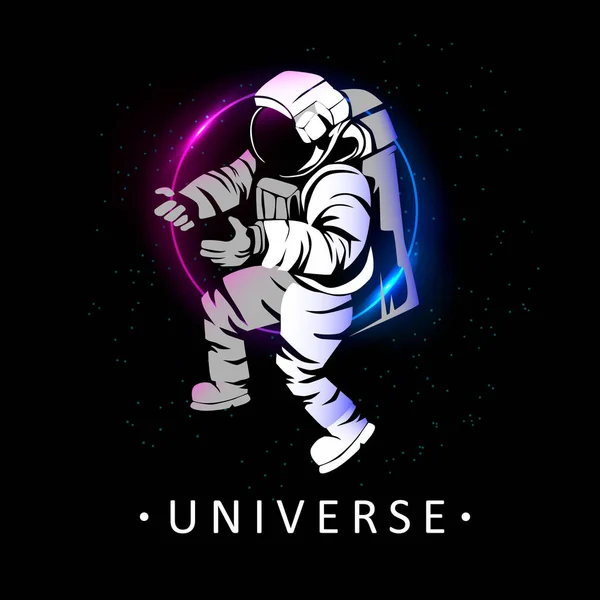 Astronaut Universum Mörk Oändlighet — Stock vektor