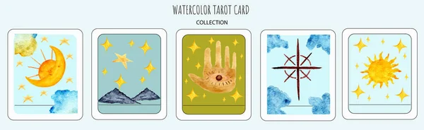 Hand Drawn Set Tarot Card — Stock Vector