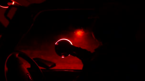 Nachtsafari Etosha Namibië Zoek Naar Dieren Met Rood Licht Night — Stockvideo