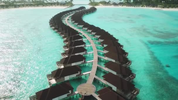 Aerial Drone Video Egzotycznego Turkusowego Raju Piaszczystą Plażą Błękitną Laguną — Wideo stockowe