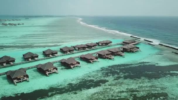 Letecké Bezpilotní Video Exotického Tyrkysového Ráje Písečnou Pláží Modrou Lagunou — Stock video