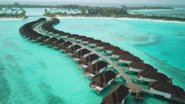 Luchtfoto Drone Video Van Exotisch Turquoise Paradijs Met Zandstrand Blauwe — Stockvideo