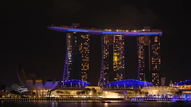 Singapore Singapore July Shot Marina Bay Sands Lotus Flower Building — Vídeo de Stock