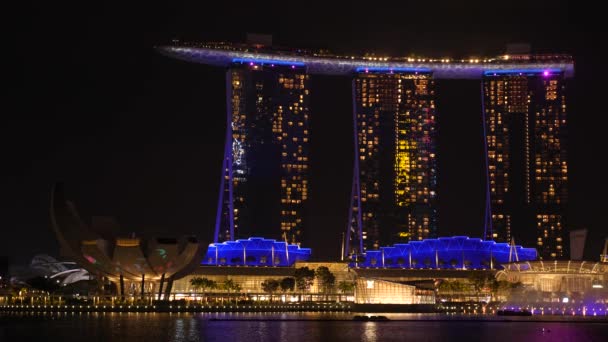 Singapur Singapur Července Záběr Marina Bay Sands Lotus Květ Budovy — Stock video