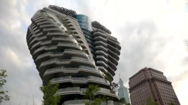 Taipei, Taiwan - July 23, 22: 4K footage of Tao Zhu Yin Yuan in Taipei, Taiwan. Rotating building in Taipei. High quality 4k footage. Taiwans most expensive apartment.
