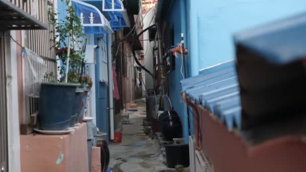 Narrow Streets Gamcheon Cultural Village Busan South Korea Brightly Painted — стоковое видео