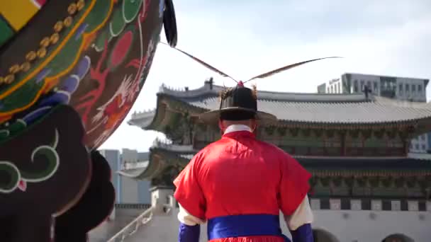 Seoul South Korea July Change Guard Ceremony Gyeongbokgung Palace Ceremony — Stockvideo