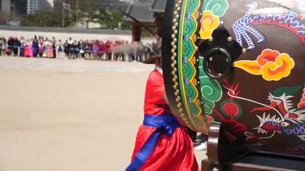 Seoul South Korea July Change Guard Ceremony Gyeongbokgung Palace Ceremony — Stock video