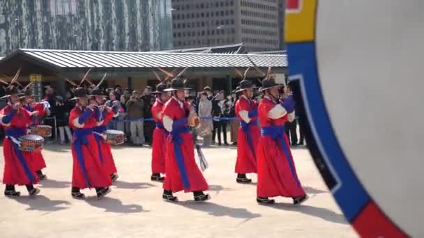 Seoul South Korea July Change Guard Ceremony Gyeongbokgung Palace Ceremony — Stock video