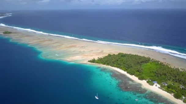 Eneko Atoll Majuro Marshall Islands Small Tropical Uninhabited Island Middle — Vídeo de stock