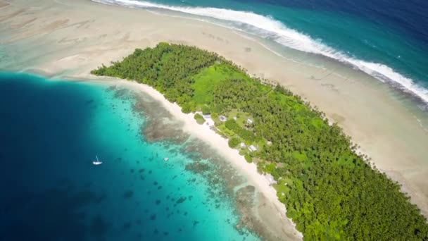 Eneko Atoll Majuro Marshall Islands Small Tropical Uninhabited Island Middle — Stok video