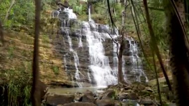 Tarzan fall in Guam. Exotic tropical island in pacific ocean Guam. Waterfalls in Guam. High quality 4k footage
