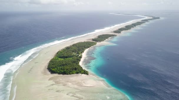 Eneko Atoll Majuro Marshall Islands Small Tropical Uninhabited Island Middle — Vídeo de Stock