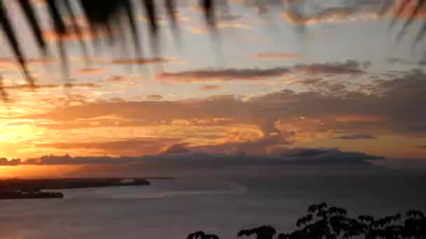 Stunning Sunset Bora Bora Tahiti French Polynesia Sunset Moorea Island — Wideo stockowe