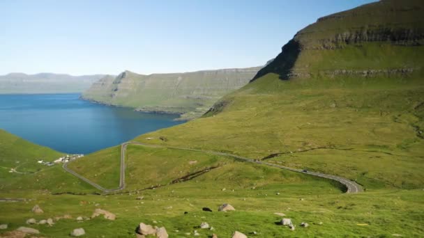 Faroe Islands Beautiful View Funningur Scenic Point Amazing Nature Faroe — Video