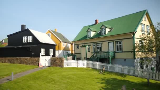 Typical Scandinavian Architecture Regular Houses Torshavn Faroe Islands High Quality — Stok video