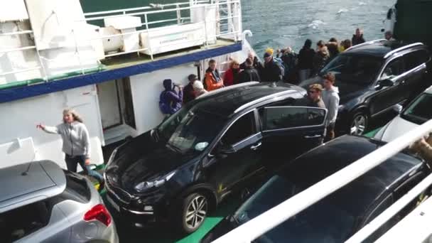 Kalsoy Faroe Island August Ferry Arriving Kalsoy Island Amazing Faroese — Video Stock