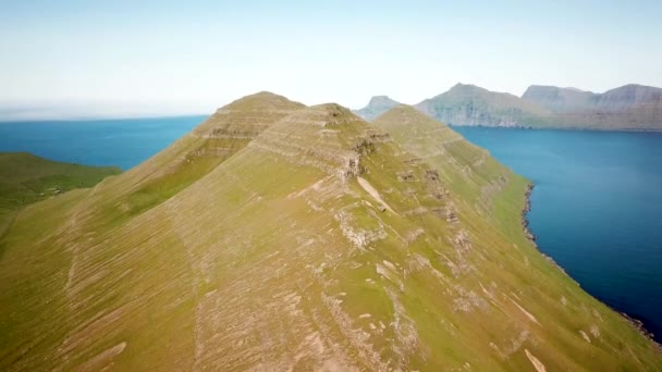 Aerial View Slaettaratindur Mountain Scenic Road Highest Mountain Faroe Islands — Video Stock