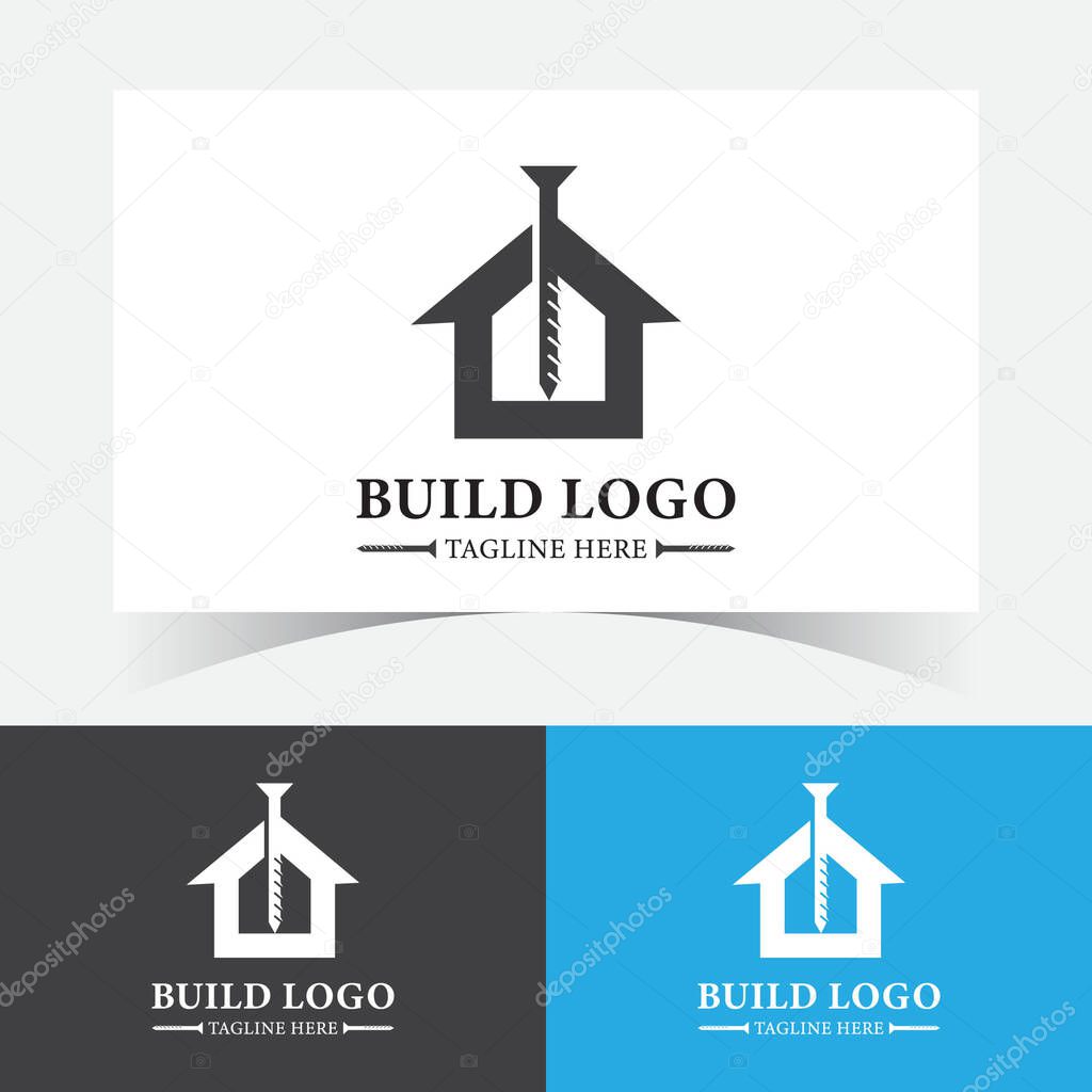 Build Logo Design Template. Construction Building Logo Icon Design Vector.