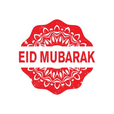 Eid Mubarak Stamp Design. stamp. sticker. seal. round grunge vintage flower eid mubarak sign
