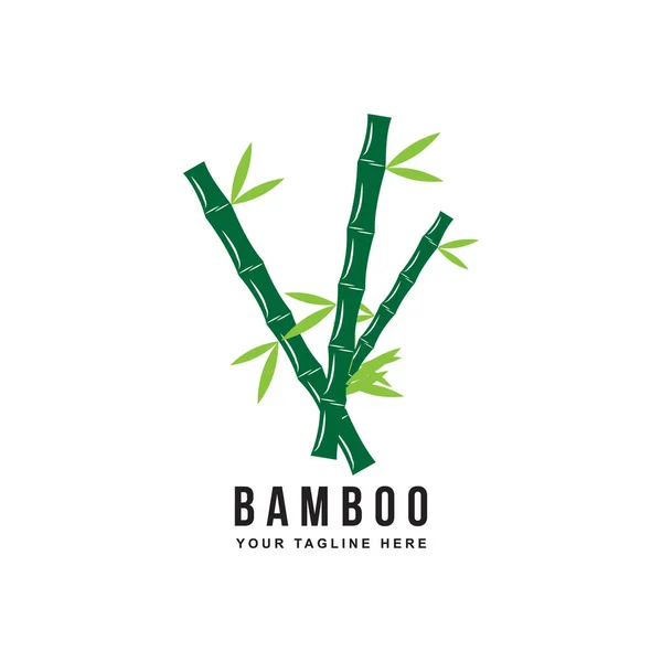 Bamboo Logo Design Template Green Bamboo Trees Design Bamboo Stem — Vettoriale Stock