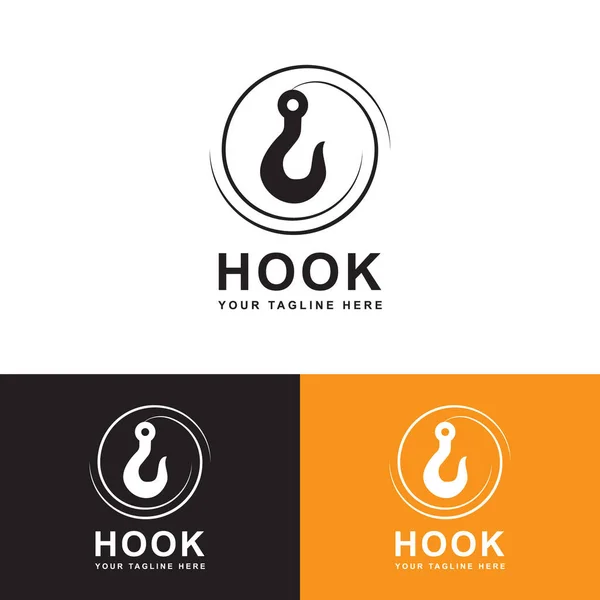 Hook Logo Design Template Rope — Vettoriale Stock