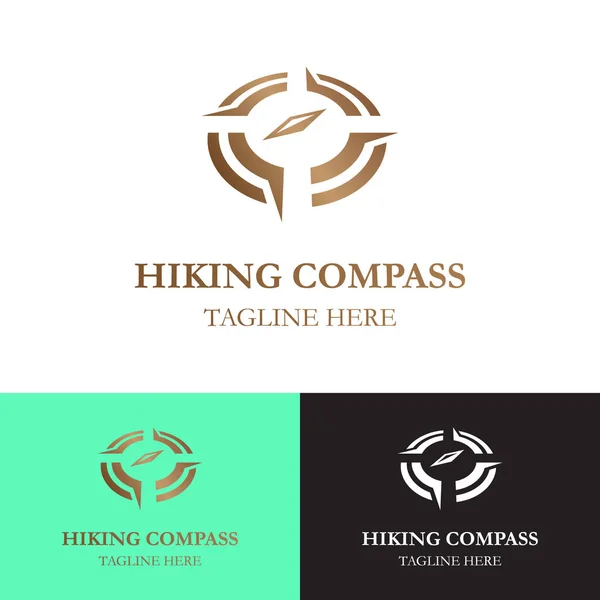 Hiking Compass Logo Design Template — Διανυσματικό Αρχείο