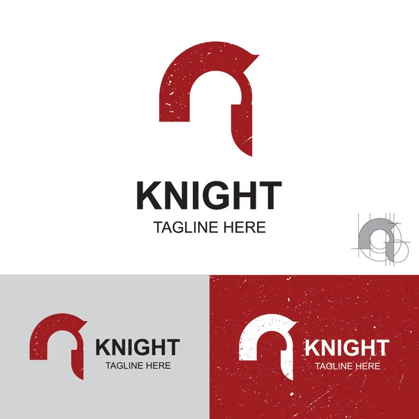 Knight Helmet Logo Design Template Knight Symbol Warrior Icon Empire — Image vectorielle