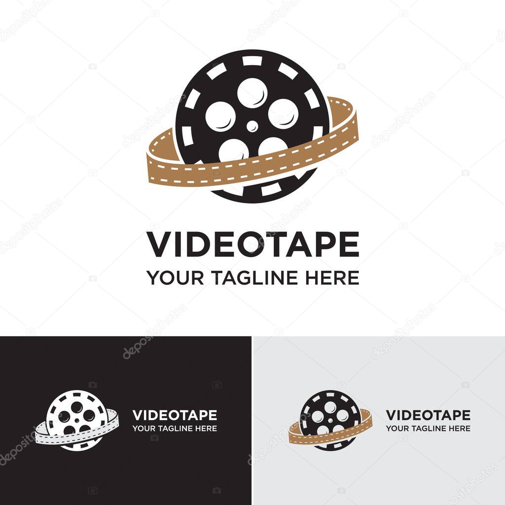 Videotape Logo Design Template-Movie Logo, Film, Cinema, And Fast Movie Logo Vector.