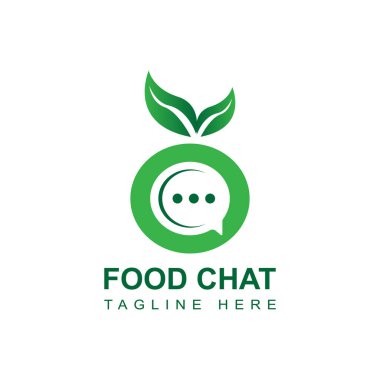 Food Chat Logo Design Template. Food Talk Logo.