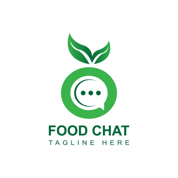 Food Chat Logo Design Template Food Talk Logo — Διανυσματικό Αρχείο