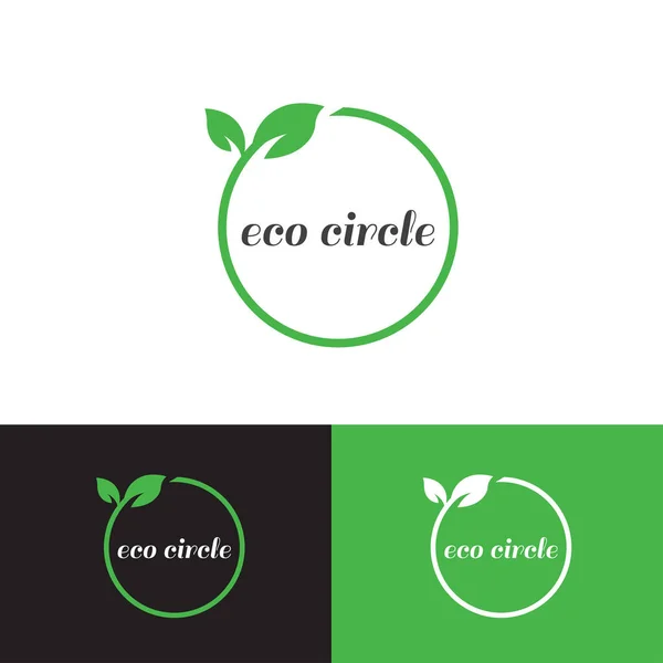 Eco Círculo Logotipo Design Modelo Eco Amigável Orgânico Natural Ícone —  Vetores de Stock