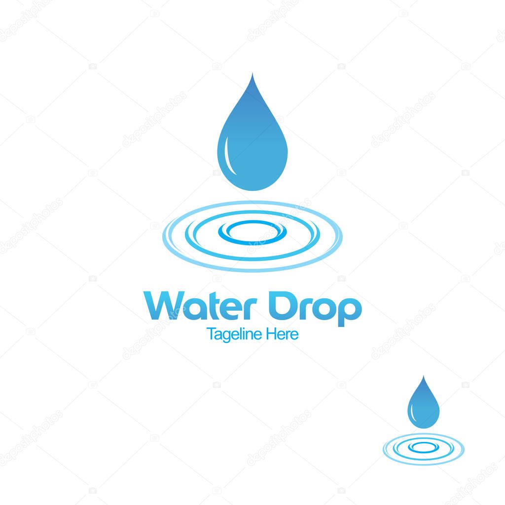 Water Drop Logo Design Template- Flat Logo Design- Minimalist Logo- Water Logo For Water-Related Company And Other Company.