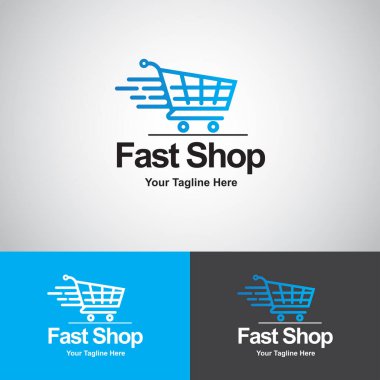 Hızlı Alışveriş Logosu Tasarım Şablonu. Hızlı Trolley Logo-Eşsiz Alışveriş ve Perakende Logo Şablonu.
